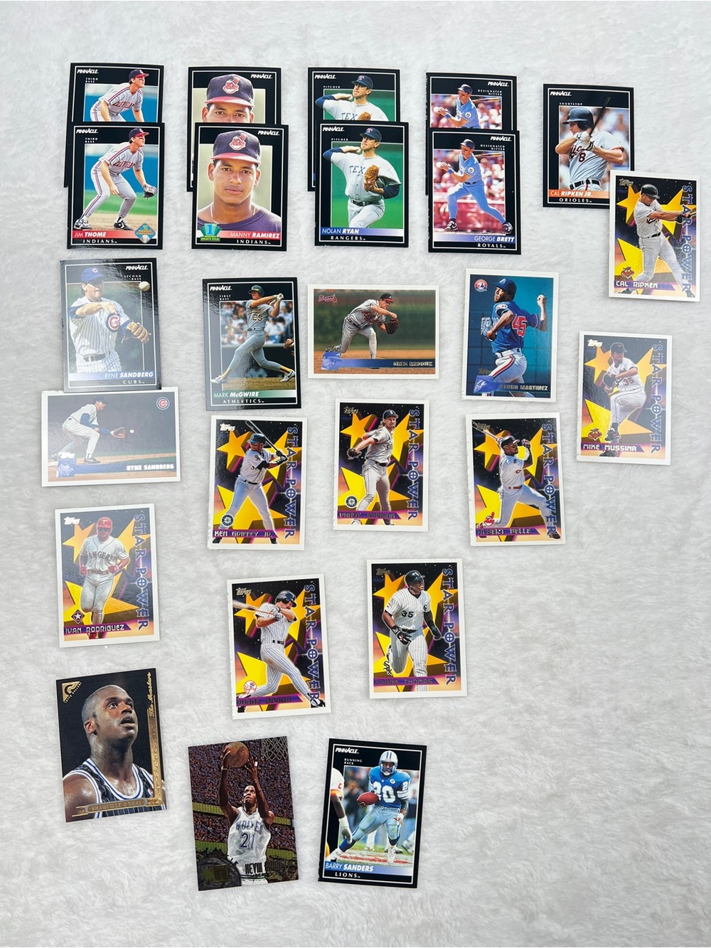 25 Sports Card Star Lot Griffey Ripken Thome Shaq Garnett Barry Sanders